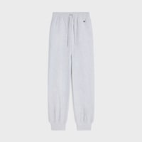sweatpants IN cotton fleece - PALE GREY / BLACK -  - 1 | CELINE