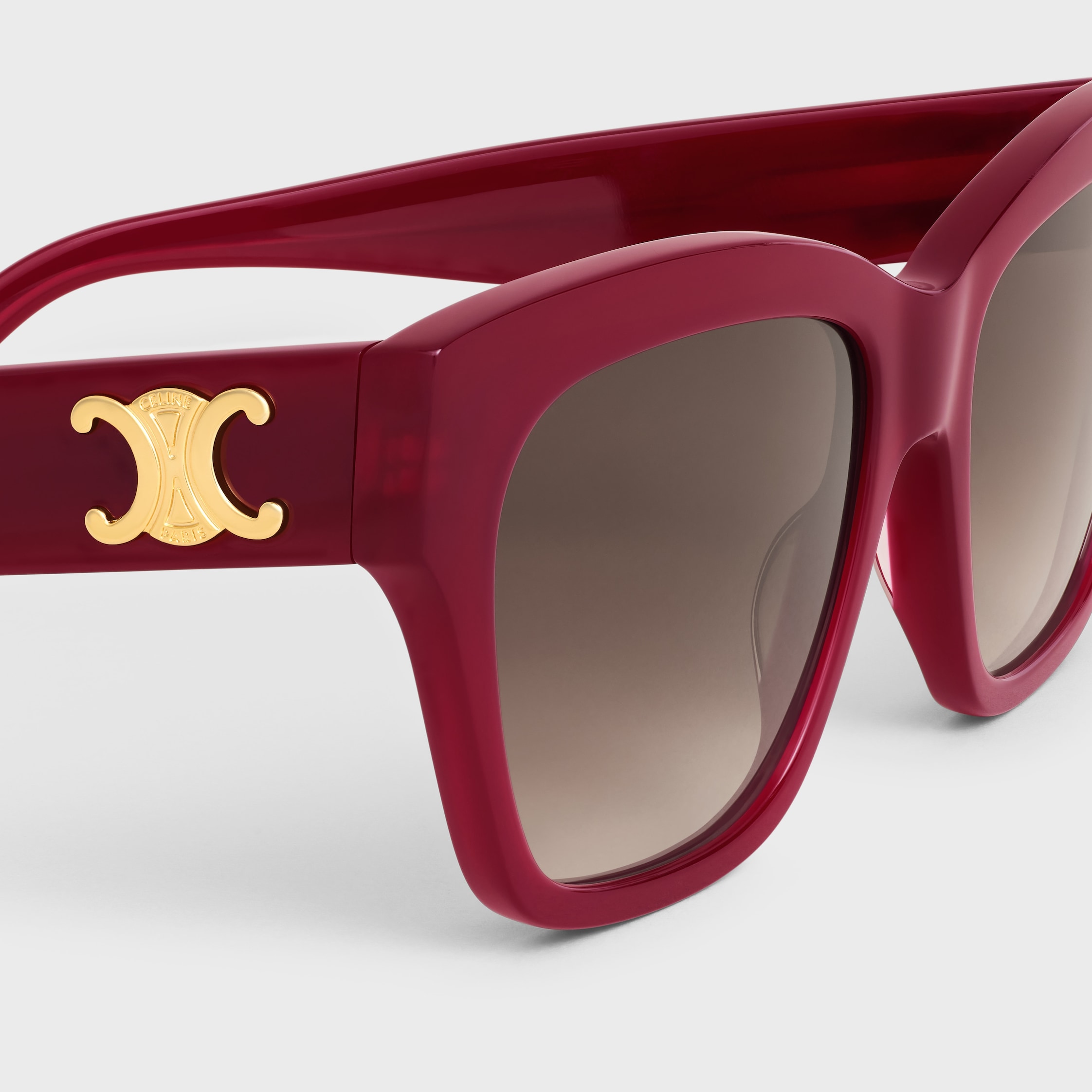 Triomphe 09 Sunglasses in Acetate - MILKY BURGUNDY | CELINE