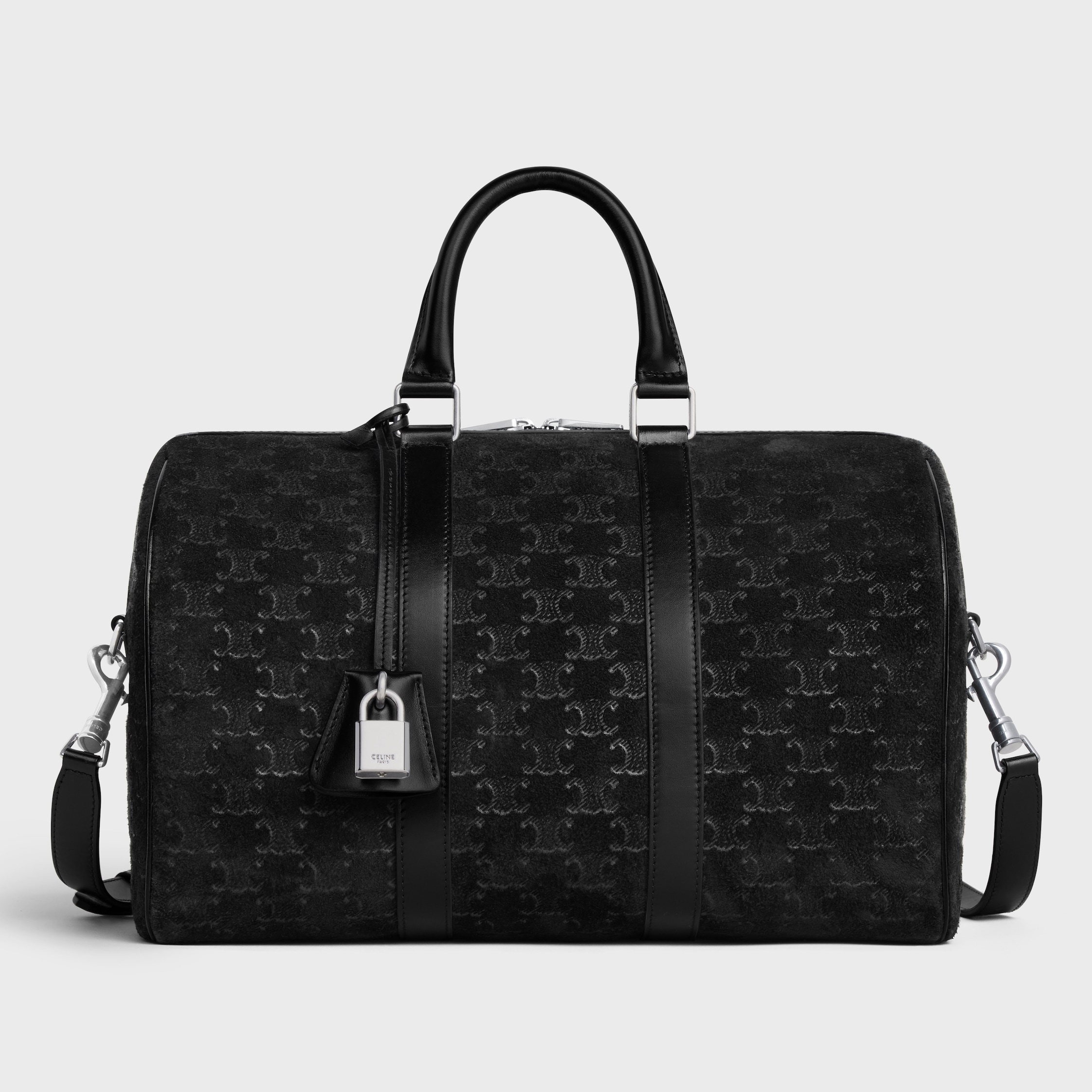 【激レア】CELINE ボストンバッグ　トリオンフ　大容量　旅行　本革　黒 TRIOMPHE セリーヌ （CELINE） スモール ボストン キュイル