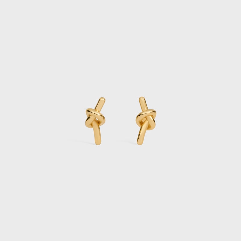KNOT STUDS IN BRASS WITH GOLD FINISH - GOLD - EARRINGS - 1 | CELINE