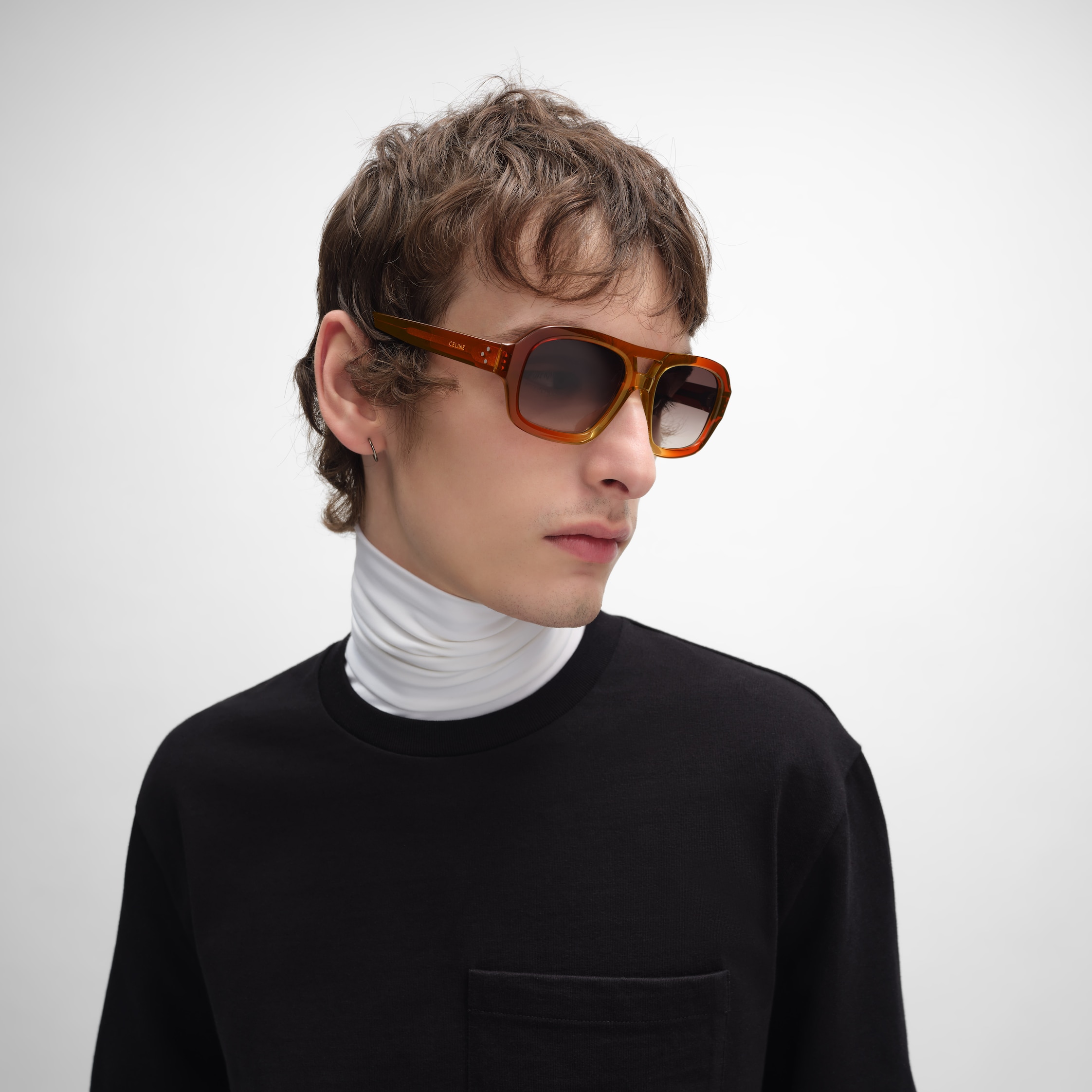 CELINE サングラス 62ロ BLACK FRAME 62 SUNGLASSES IN ACETATE - GRADIENT ORANGE | CELINE