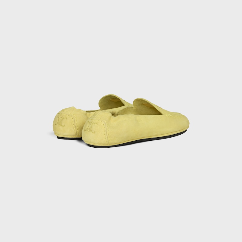 ADAM LOAFER IN SUEDE CALFSKIN - PALE YELLOW -  - 1 | CELINE