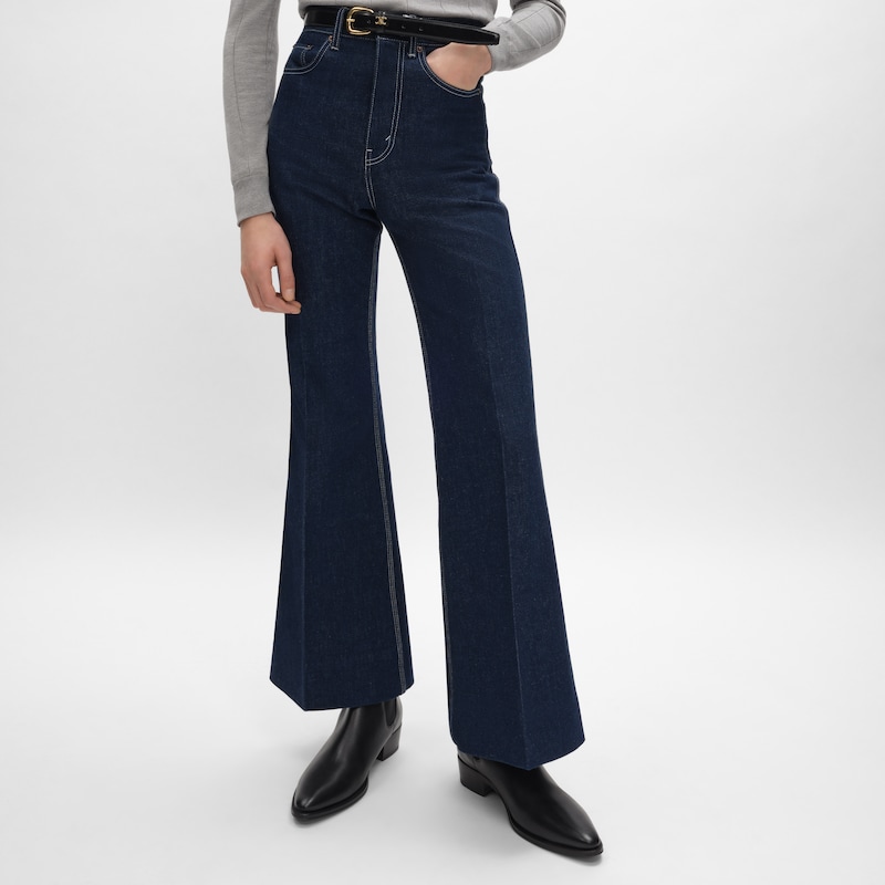 FLARE JEANS 003 IN LIGHTWEIGHT INDIGO DENIM - RINSED -  - 1 | CELINE