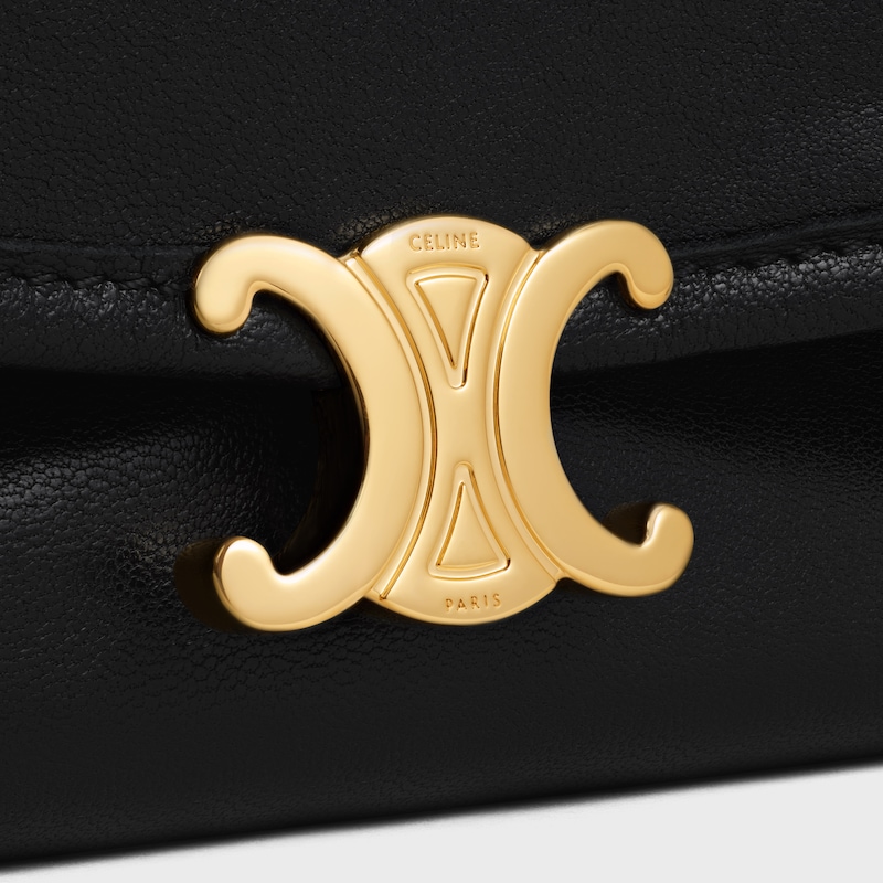 HALFMOON SOFT TRIOMPHE BAG IN SUPPLE SHINY LAMBSKIN - BLACK - CROSS-BODY BAGS - 1 | CELINE