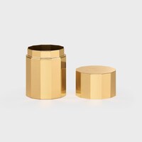 cotton swab pot in aluminium - GOLD - BEAUTY ACCESSORIES - 2 | CELINE
