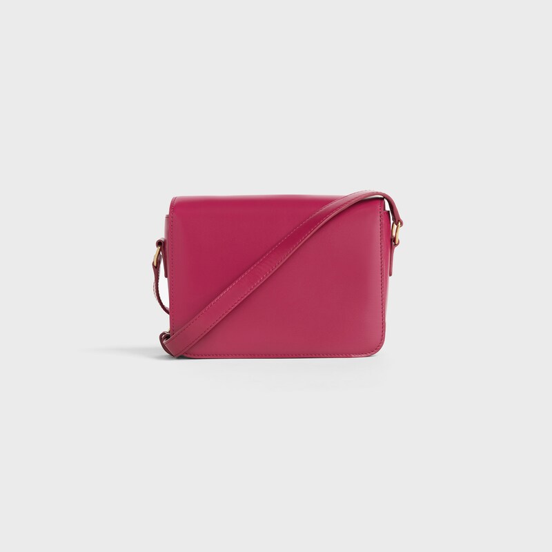 Teen Triomphe Bag in shiny calfskin - RASPBERRY - SHOULDER BAGS - 1 | CELINE