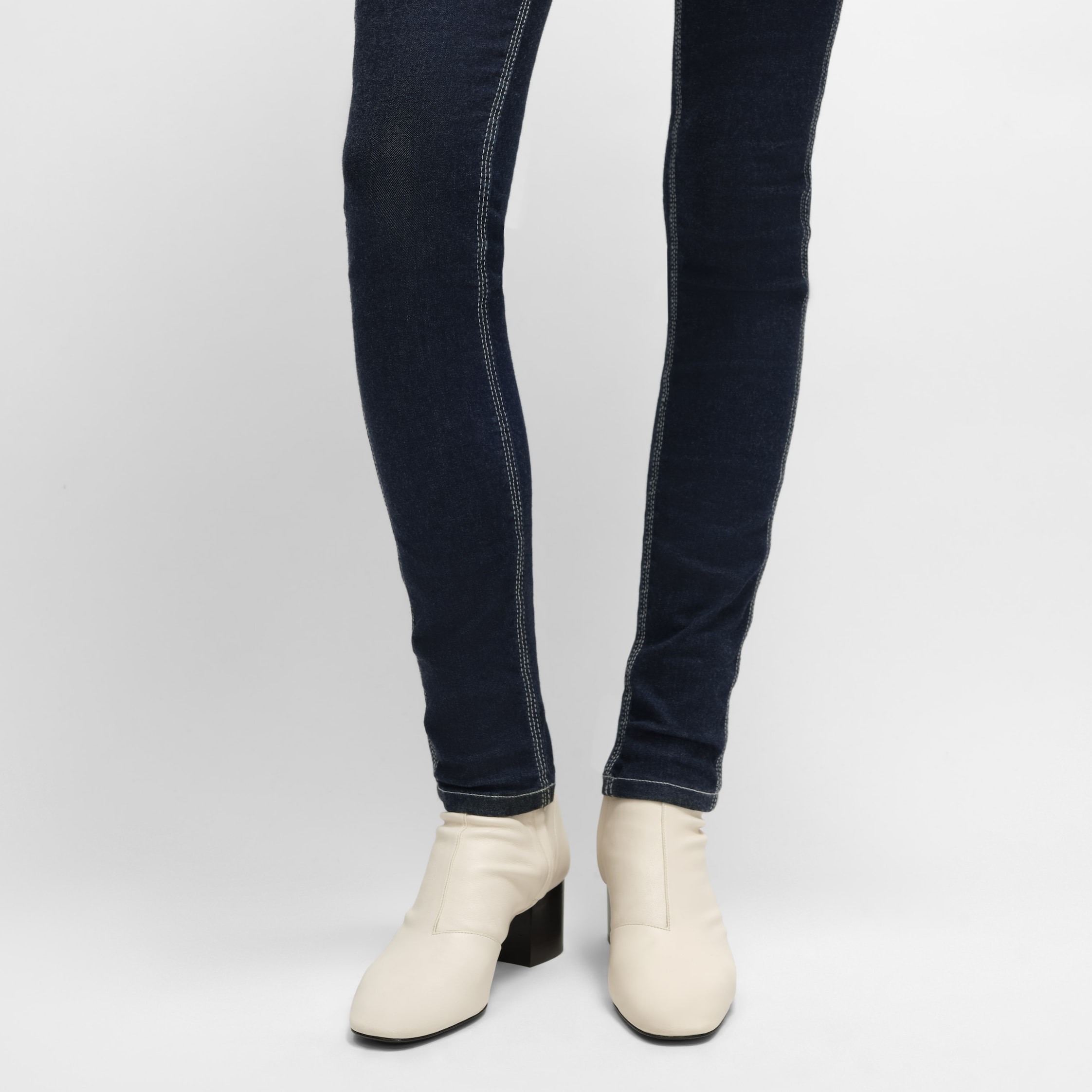 CHERI - ZIPPED BOOT IN Stretch Lambskin - IVORY | CELINE