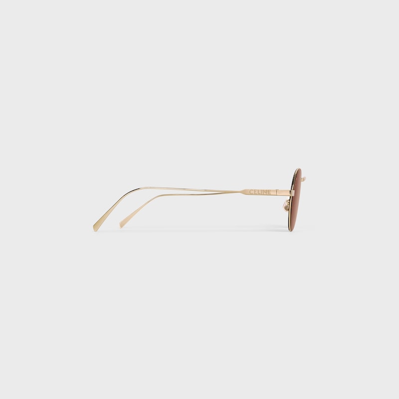 Lunettes de soleil Metal Frame 28 en Métal - Light Gold / Brown -  - 1 | CELINE