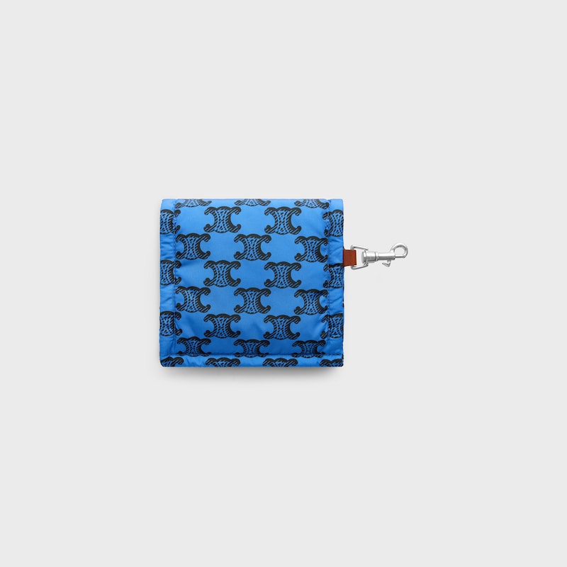 KEYRING CARD HOLDER CELINE PADDED  IN NYLON AND CALFSKIN - ULTRA BLUE / BLACK - CHARMS - 1 | CELINE