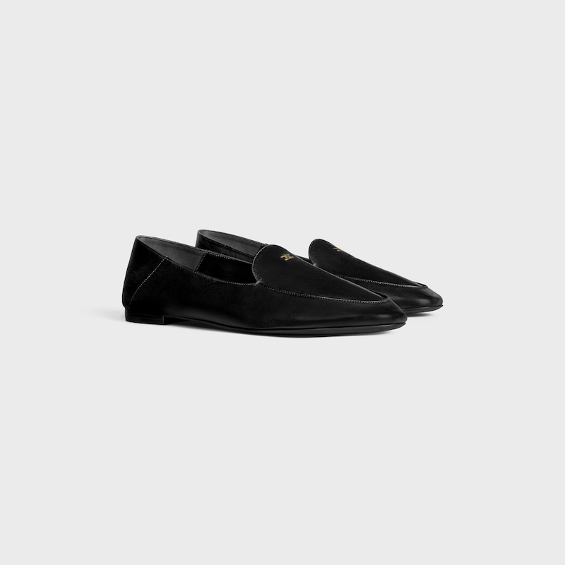 AURA LOAFER IN GOATSKIN - BLACK -  - 1 | CELINE
