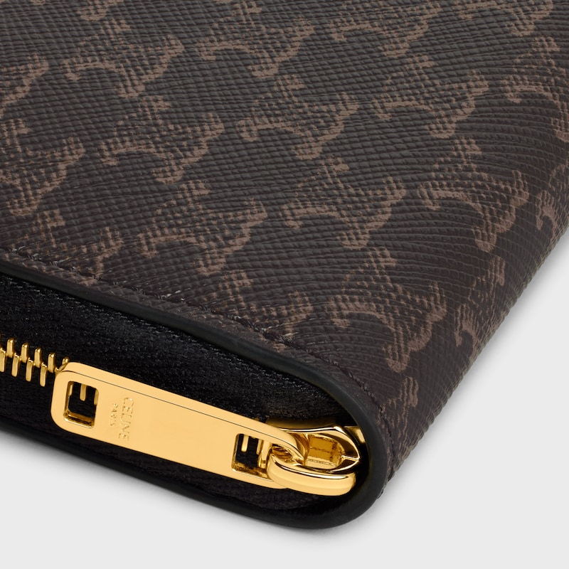 標誌印花大號拉鍊錢包 - 黝黑色 - 錢包 - 1 | CELINE