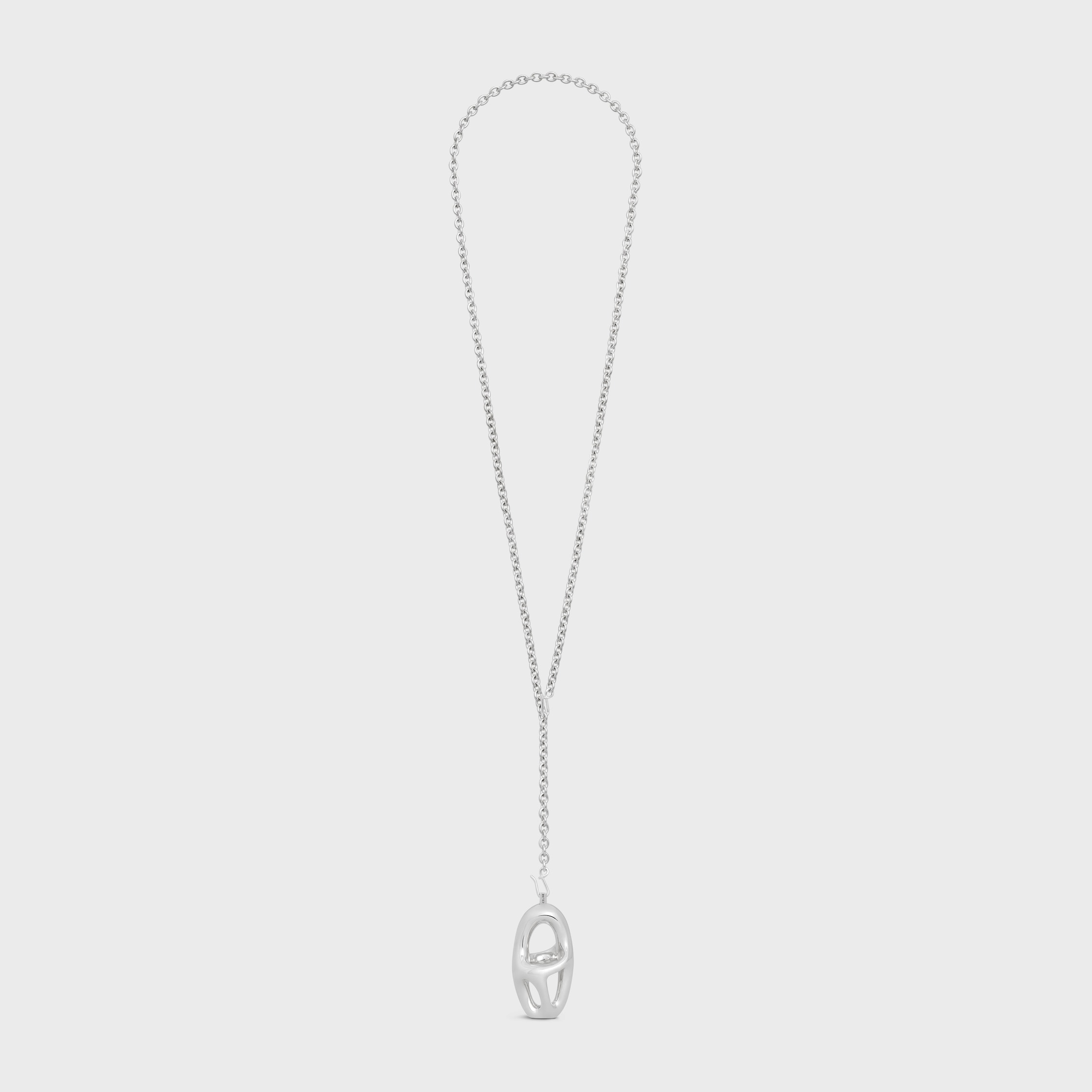 24PF new/CELINE ストラスネックレス Necklace Silver CELINE Necklace Brass Crystal Triomphe Rhinestone Necklace