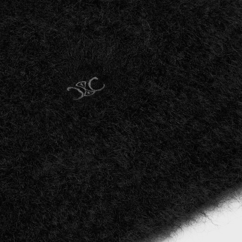 JERSEY CON CUELLO REDONDO DE MOHAIR PEINADO - NEGRO -  - 1 | CELINE