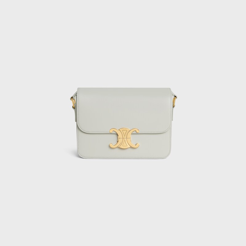 Teen Triomphe Bag in shiny calfskin - CHALK - CROSS-BODY BAGS - 1 | CELINE