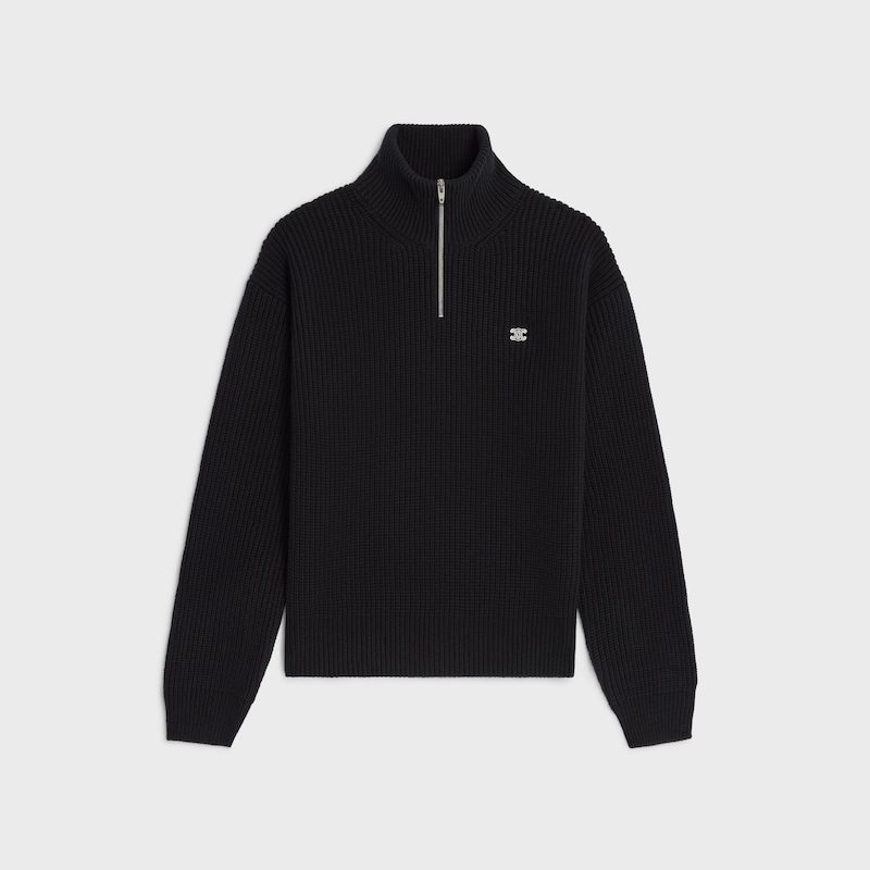 트러커 스웨터 - 리브드 울 - 블랙 -  - 1 | CELINE