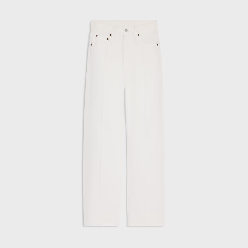 boyfriend jeans 001 IN heavy cotton twill - WHITE HEAVY STONE WASH -  - 1 | CELINE