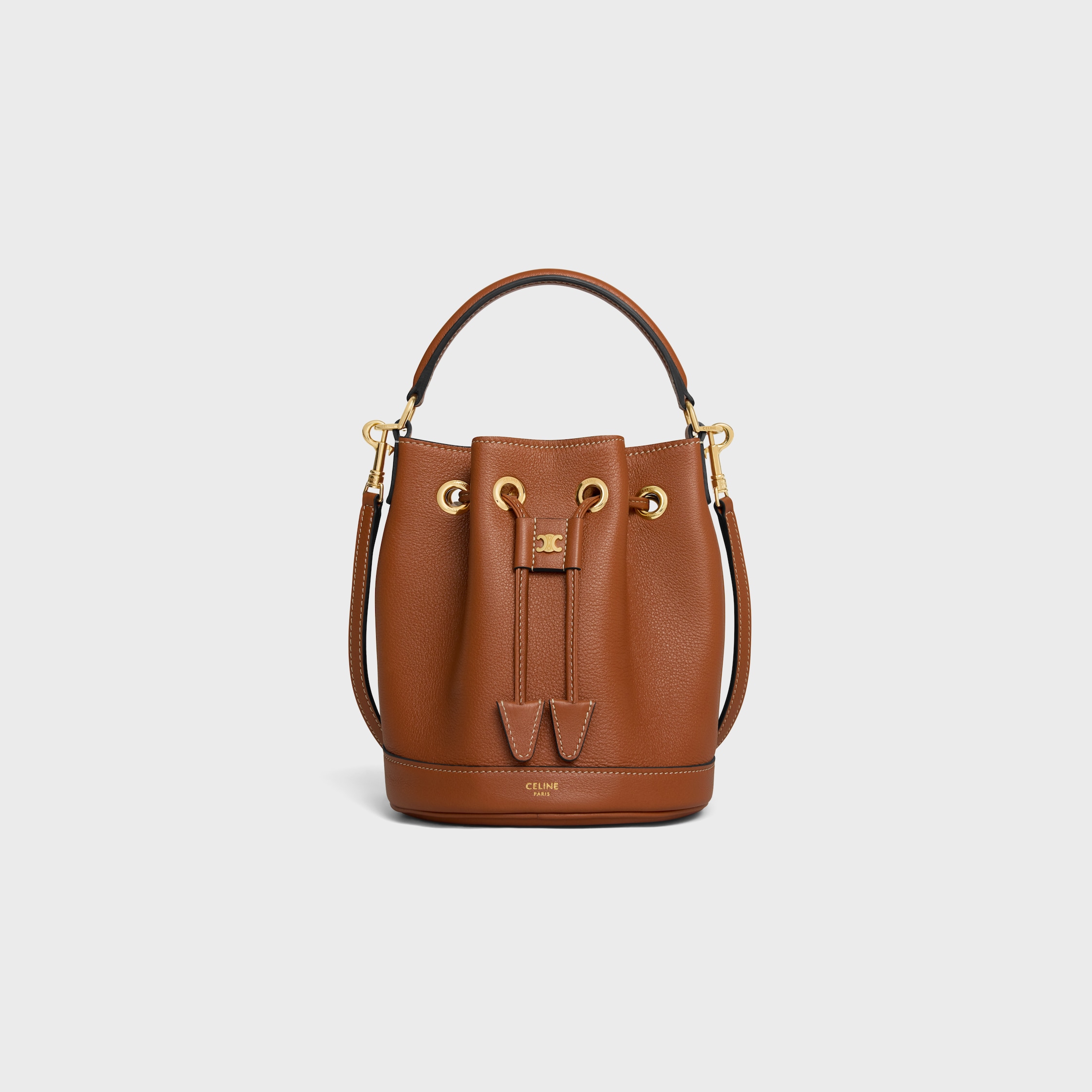 【関税&送料込】Celine Small Bucket Bag Celine Small Drawstring Bucket Bag Triomphe Canvas Tan