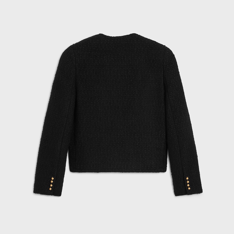 veste icône natté laine - Noir -  - 1 | CELINE