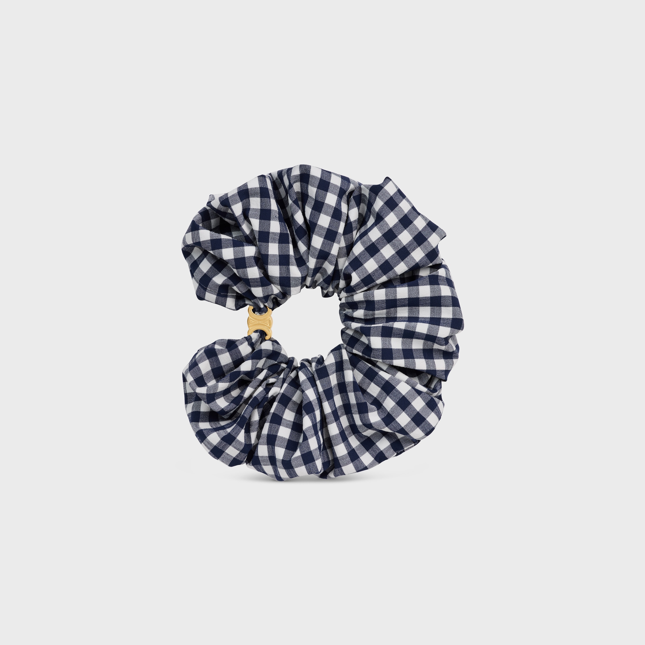 CELINE CELINE VICHY SCRUNCHY IN STEEL, POLYAMIDE, POLYESTER AND ELASTANE