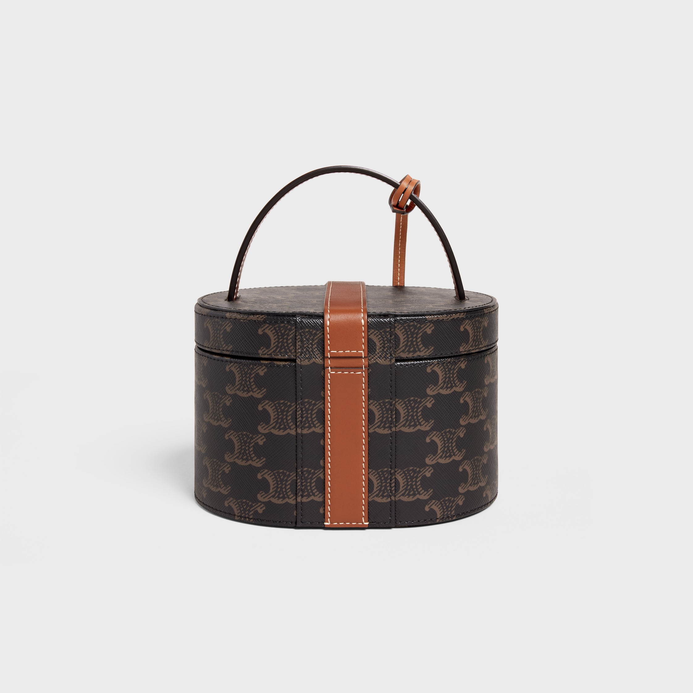 ◆Celine◆ VANITY CASE IN TRIOMPHE CANVAS AND CALFSKIN VANITY CASE IN TRIOMPHE CANVAS AND CALFSKIN - TAN | CELINE
