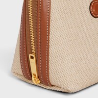 Clutch mit Kette Cuir Triomphe aus Textil und Kalbsleder - NATUR / TAN - WEITERE - 1 | CELINE