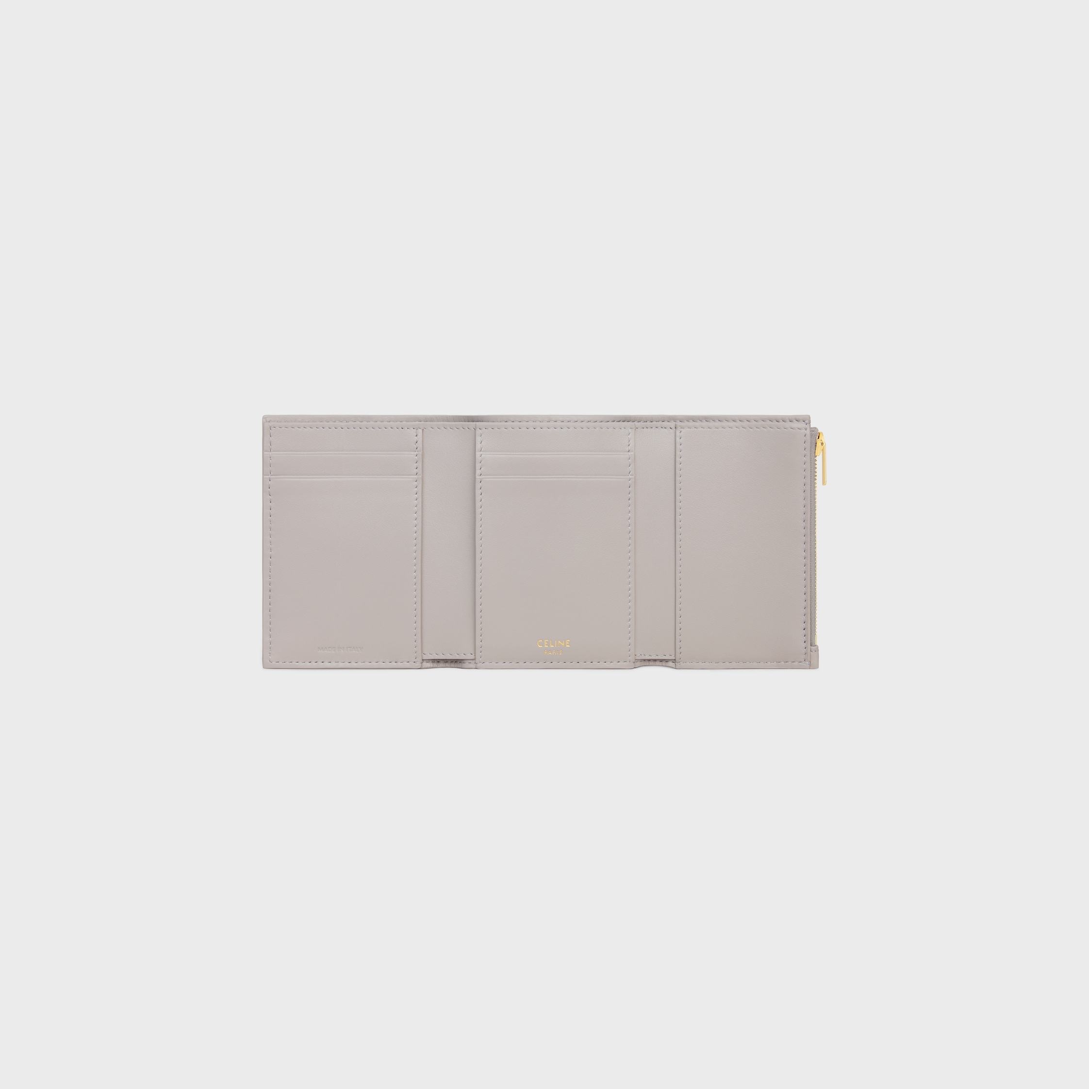 FINE STRAP WALLET NINO IN SUPPLE GRAINED CALFSKIN - Soft Grey | CELINE