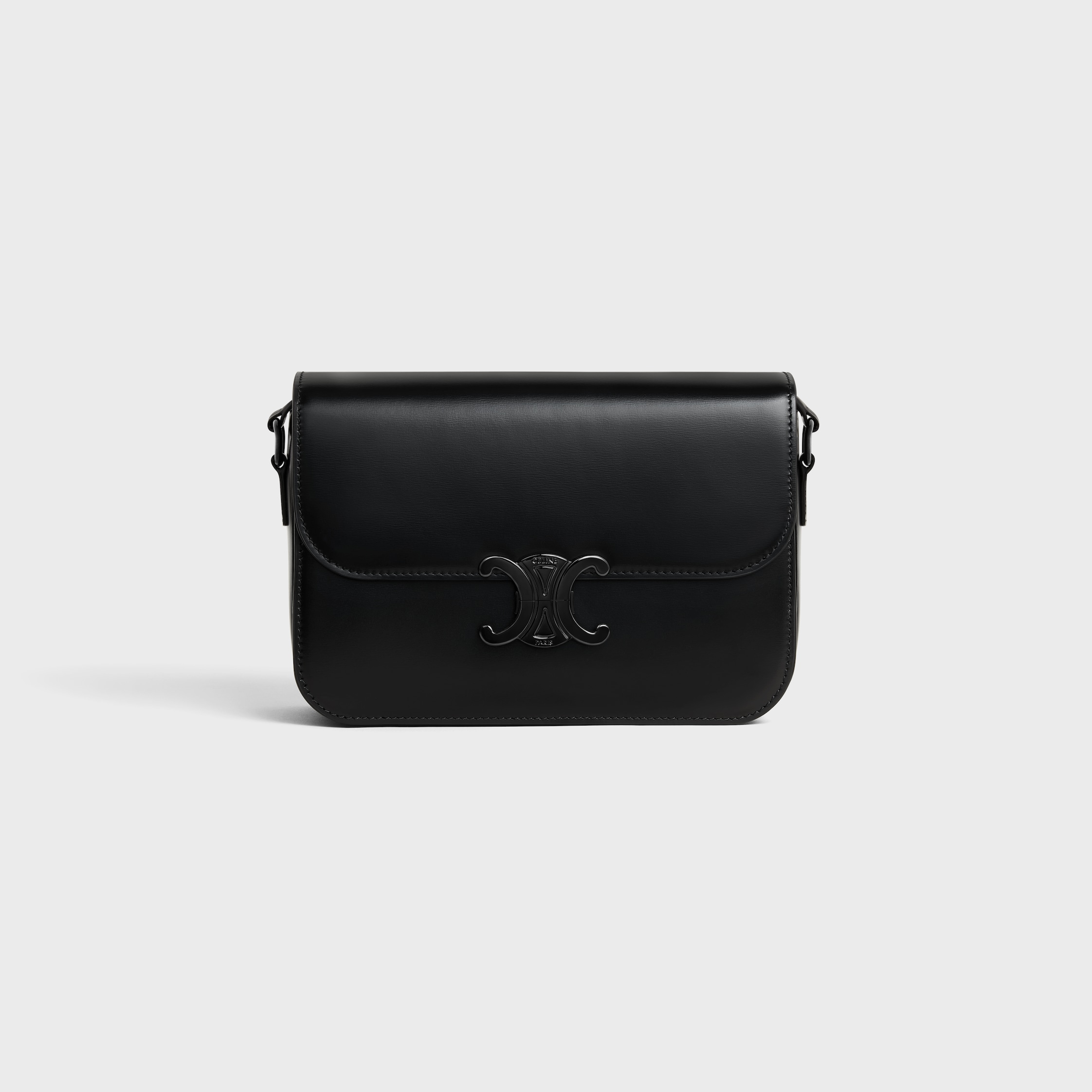 CLASSIQUE TRIOMPHE BAG IN Shiny Calfskin - BLACK | CELINE