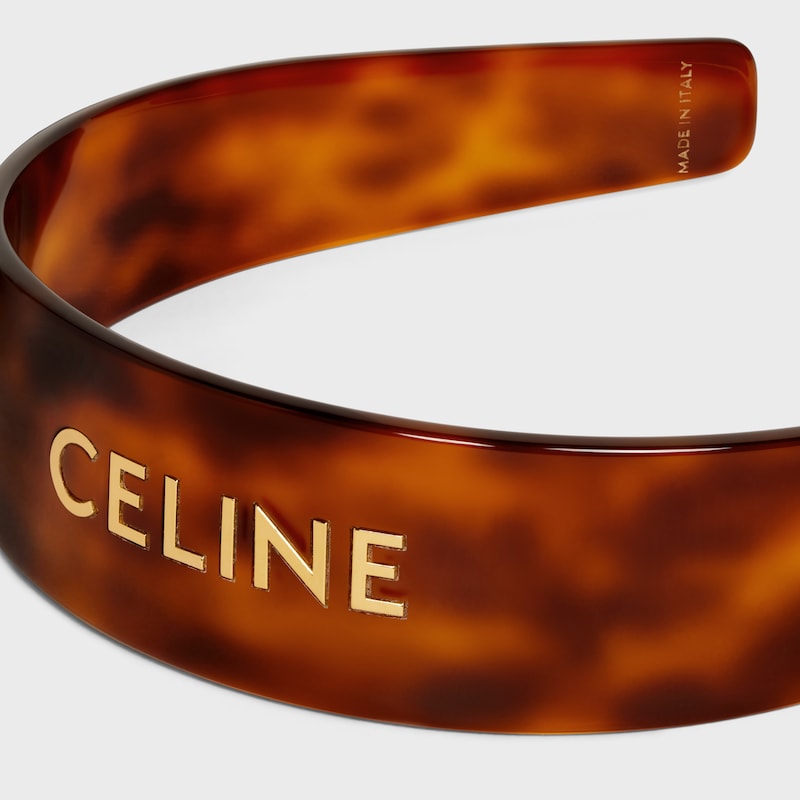 Celine Headband in Acetate and Steel - BLOND HAVANA / GOLD - GIFT FINDER - 1 | CELINE