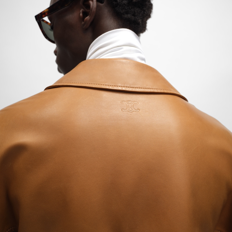 jacket IN plong&eacute; lambskin - TOBACCO -  - 1 | CELINE