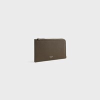 LONG ZIPPED CARD HOLDER IN GRAINED CALFSKIN - DARK MOSS - NEW - 2 | CELINE