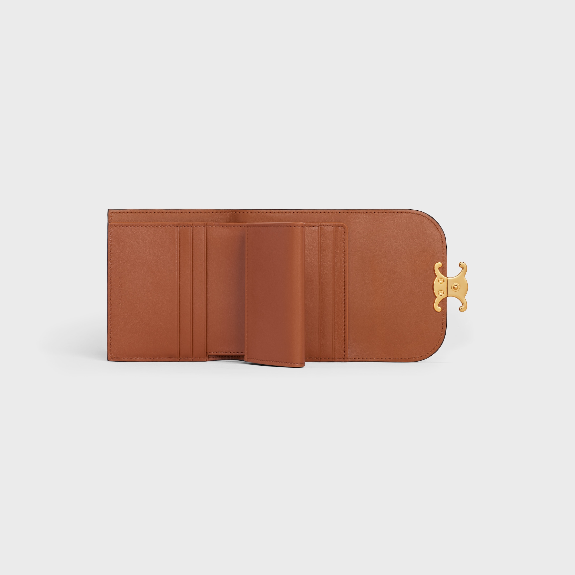 大人気★CELINE PORTAFOGLIO CON PATTA PICCOLO Portafoglio con patta piccolo Triomphe in tessuto e pelle di