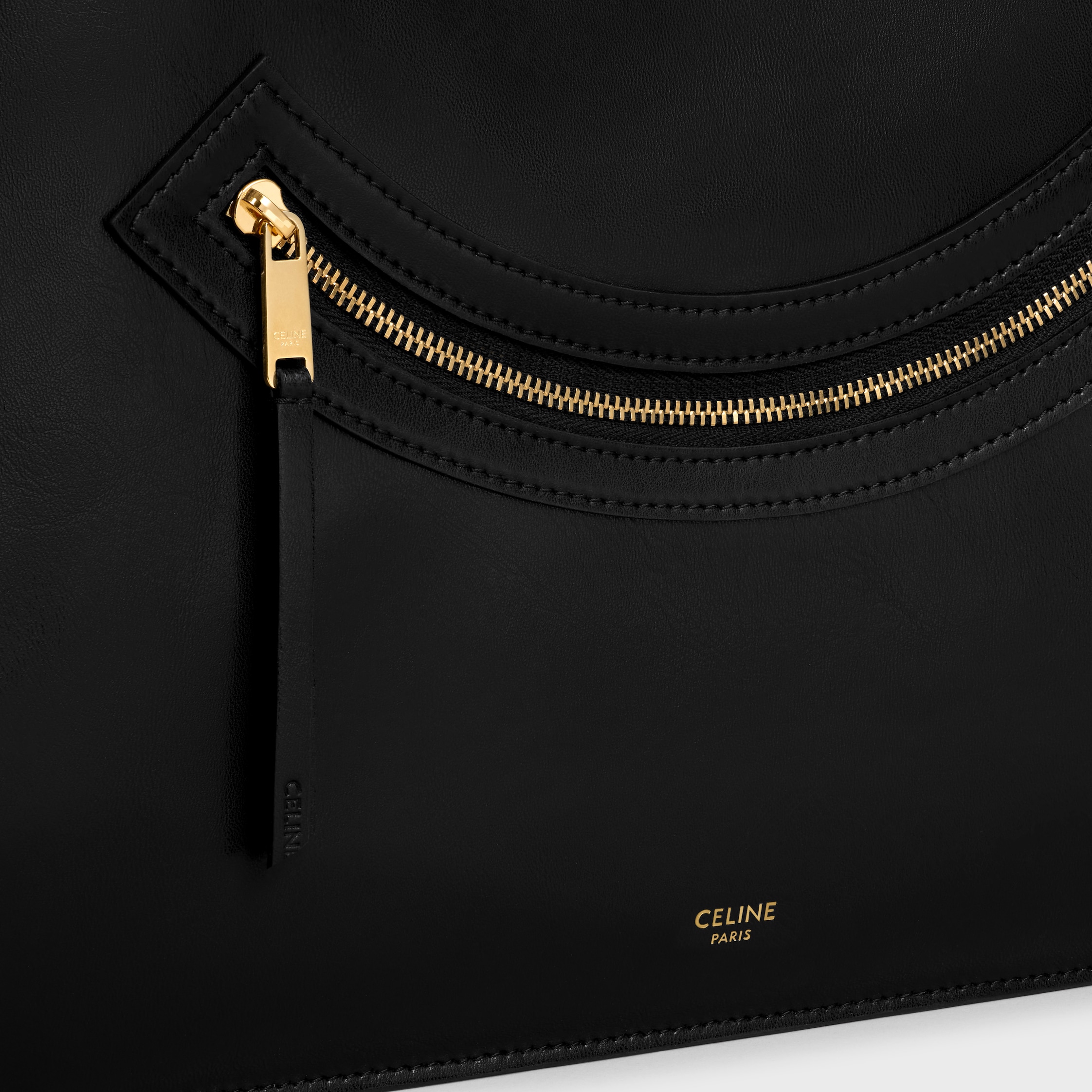 FLAT CABAS NEW LUGGAGE IN GLOSSY CALFSKIN - BLACK | CELINE