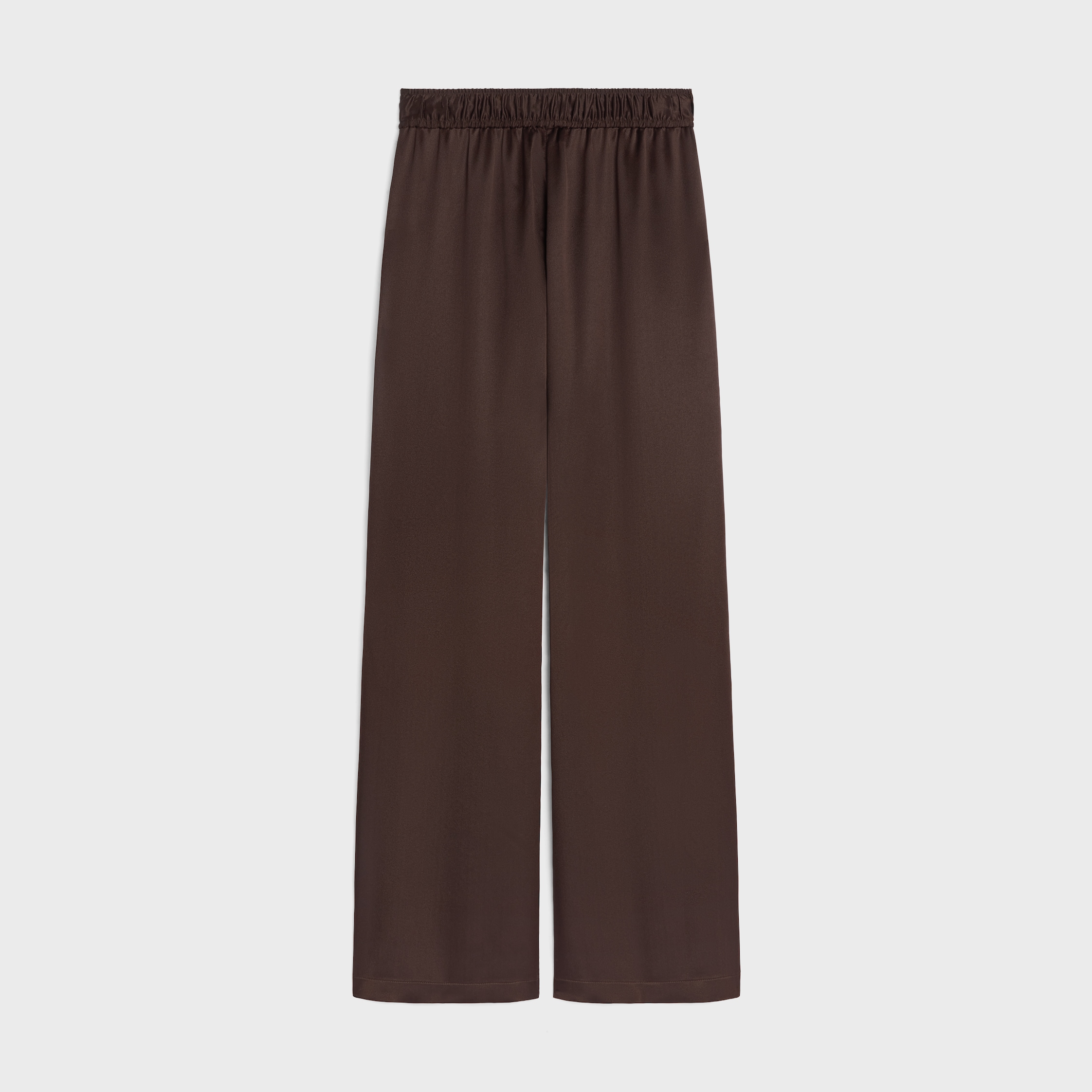 PYJAMA TROUSERS IN SATIN SOIE - CHOCOLAT | CELINE