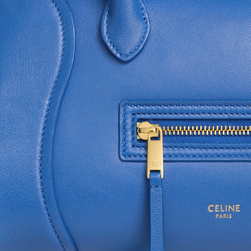LITTLE LUGGAGE IN SUPPLE SHINY LAMBSKIN - OXIDE BLUE - SHOULDER BAGS - 1 | CELINE
