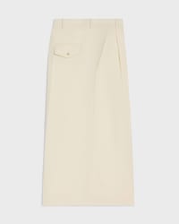 montauk cropped trousers IN DIAGONAL WOOL - IVORY -  - 2 | CELINE