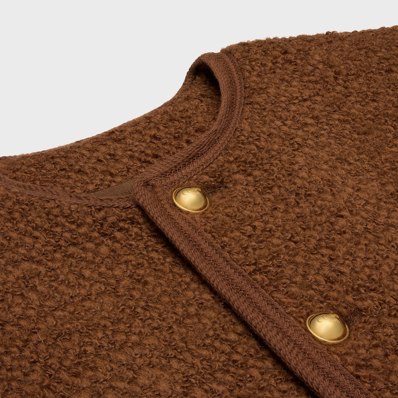chelsea jacket in mohair wool tweed - NOISETTE -  - 1 | CELINE