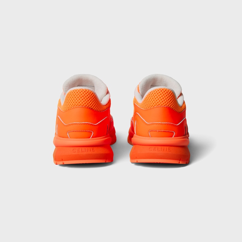 RUNNER SNEAKER IN CALFSKIN AND MESH - FLUO ORANGE -  - 1 | CELINE