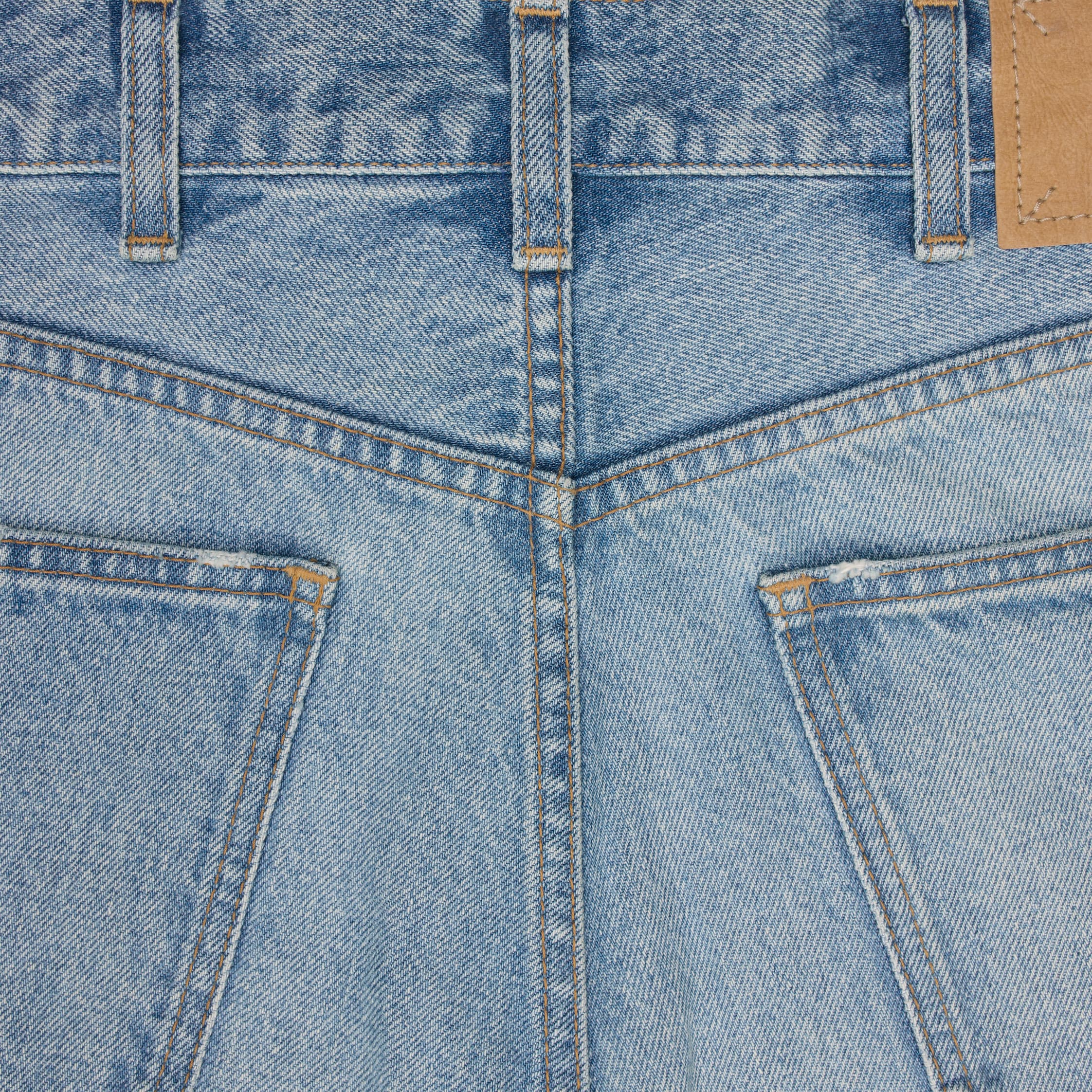 FLARED SURF JEANS IN STEEL BLUE WASH DENIM - | CELINE