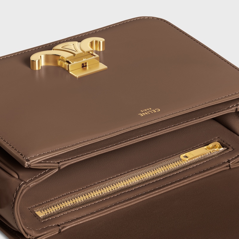 TEEN TRIOMPHE亮泽牛皮革手袋 - 亮棕色 - 斜揹袋 - 1 | CELINE