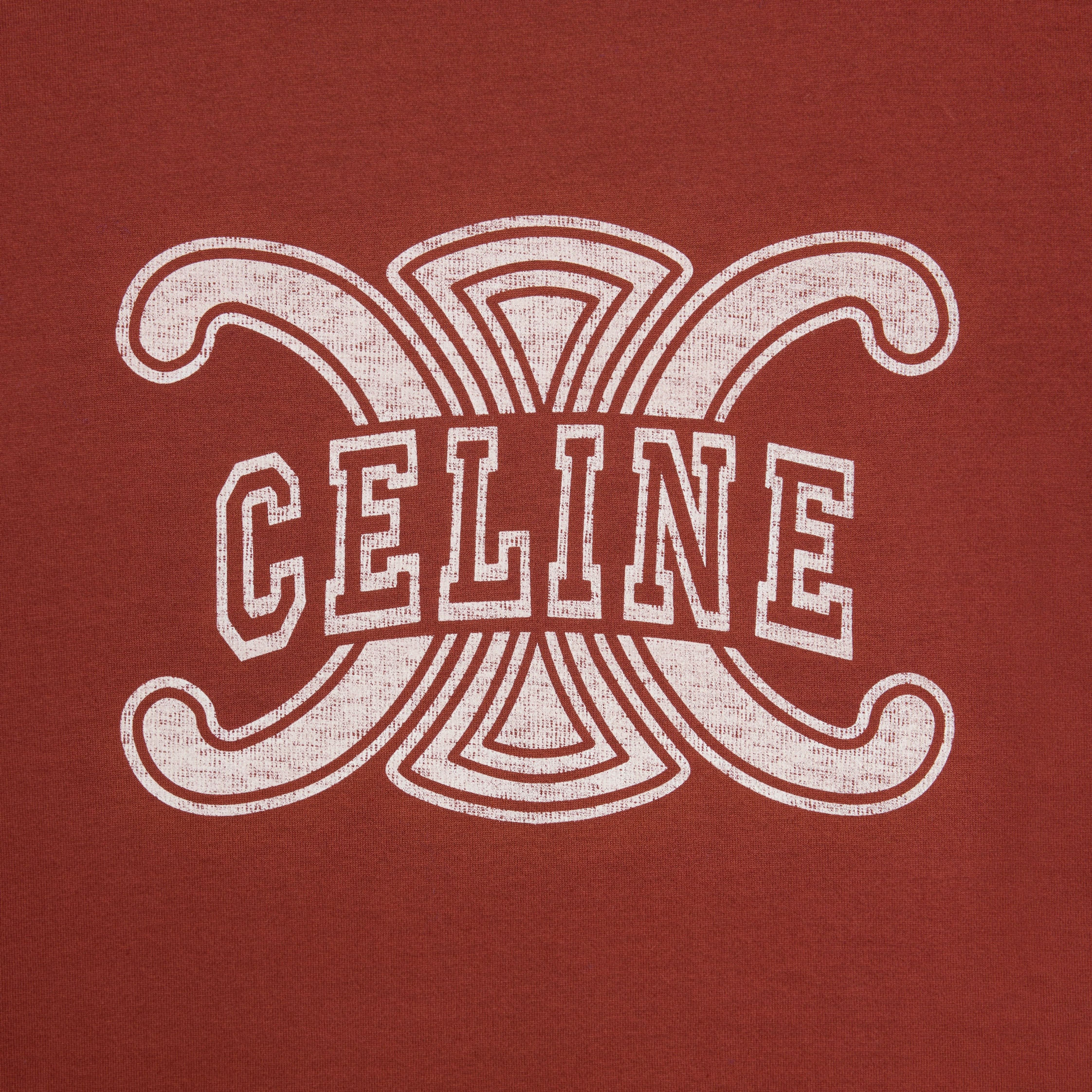 [極上] 70s イタリア製 セリーヌ シャツ デッドストック Charvet 70'S T-SHIRT IN COTTON JERSEY - COGNAC/CREAM | CELINE