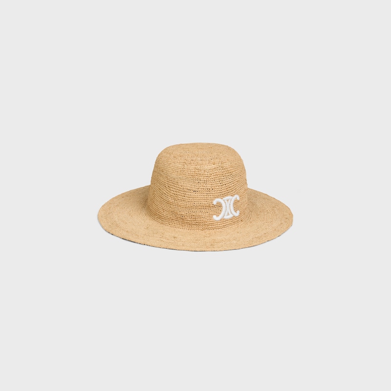 triomphe hat IN raffia - NATURAL / WHITE -  - 1 | CELINE