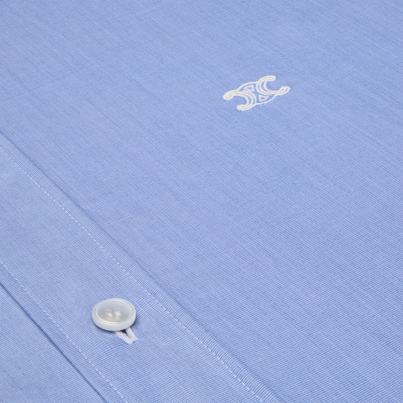 CLASSIC SHIRT IN cotton poplin - BLEU -  - 1 | CELINE