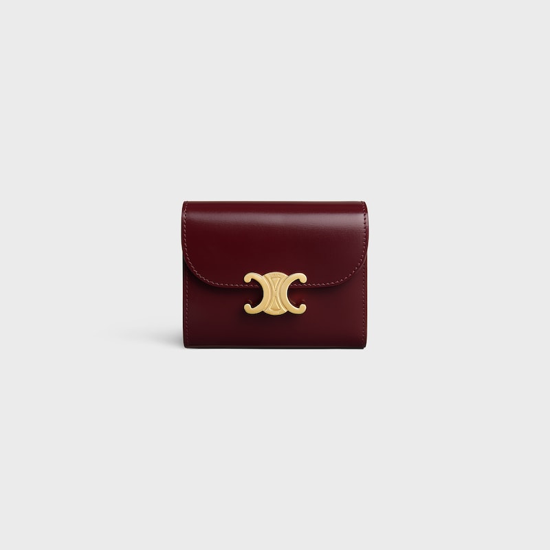 Small Flap Wallet TRIOMPHE IN Shiny calfskin - SYRAH - NEW - 1 | CELINE