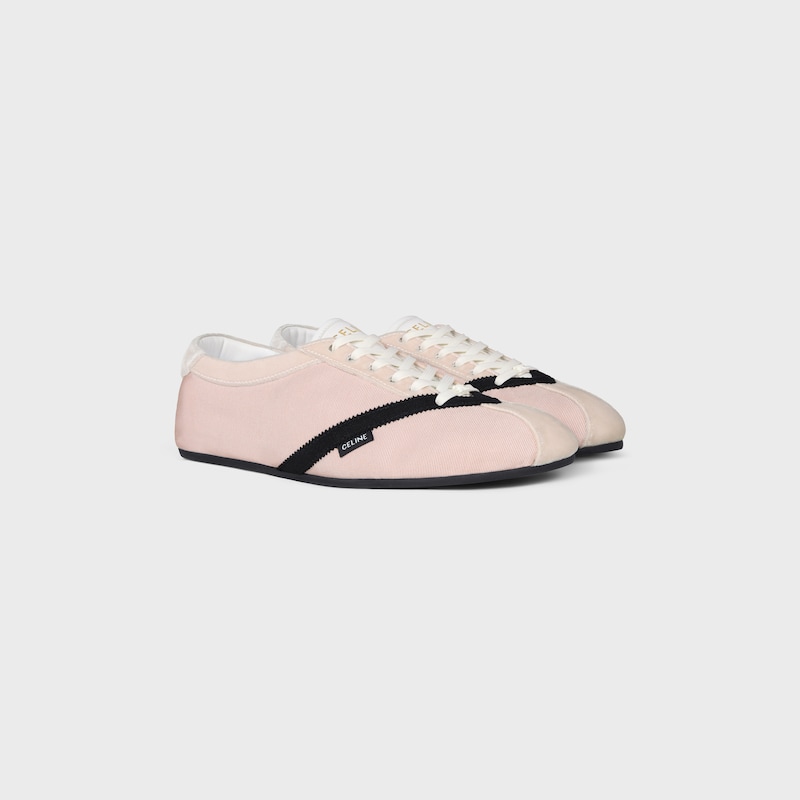 SNEAKER THE FLAT EN GROS GRAIN, VELOURS, CUIR DE CHÈVRE VELOURS ET CUIR D'AGNEAU - ROSE / NOIR -  - 1 | CELINE
