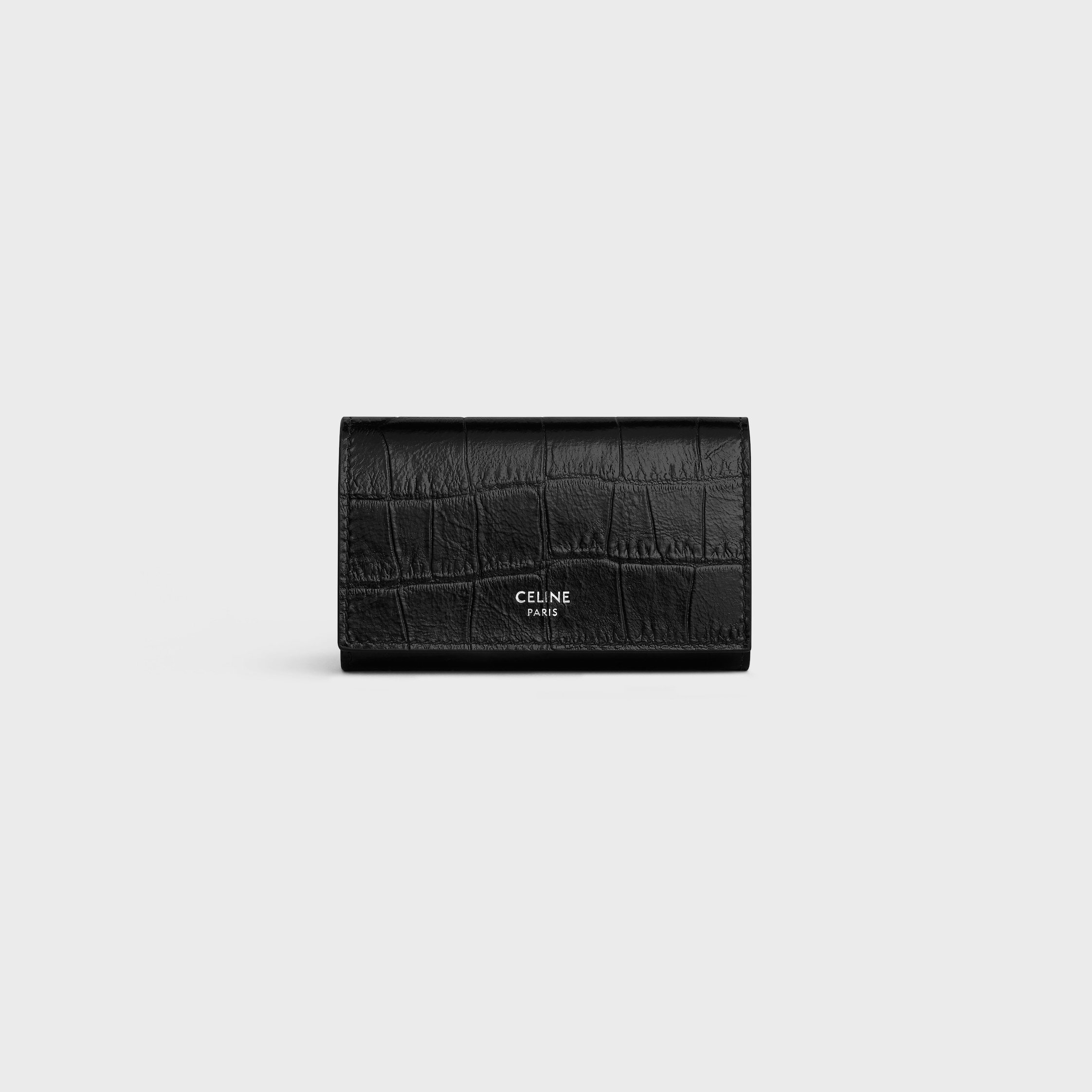CELINE セリーヌ クロコダイル型押し キーケース キーケース / クロコダイル型押しカーフスキン - ブラック | CELINE