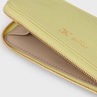 LONG ZIPPED CARD HOLDER IN SUPPLE GRAINED CALFSKIN - CITRUS / SAFARI - COIN AND CARD HOLDERS - 2 | CELINE