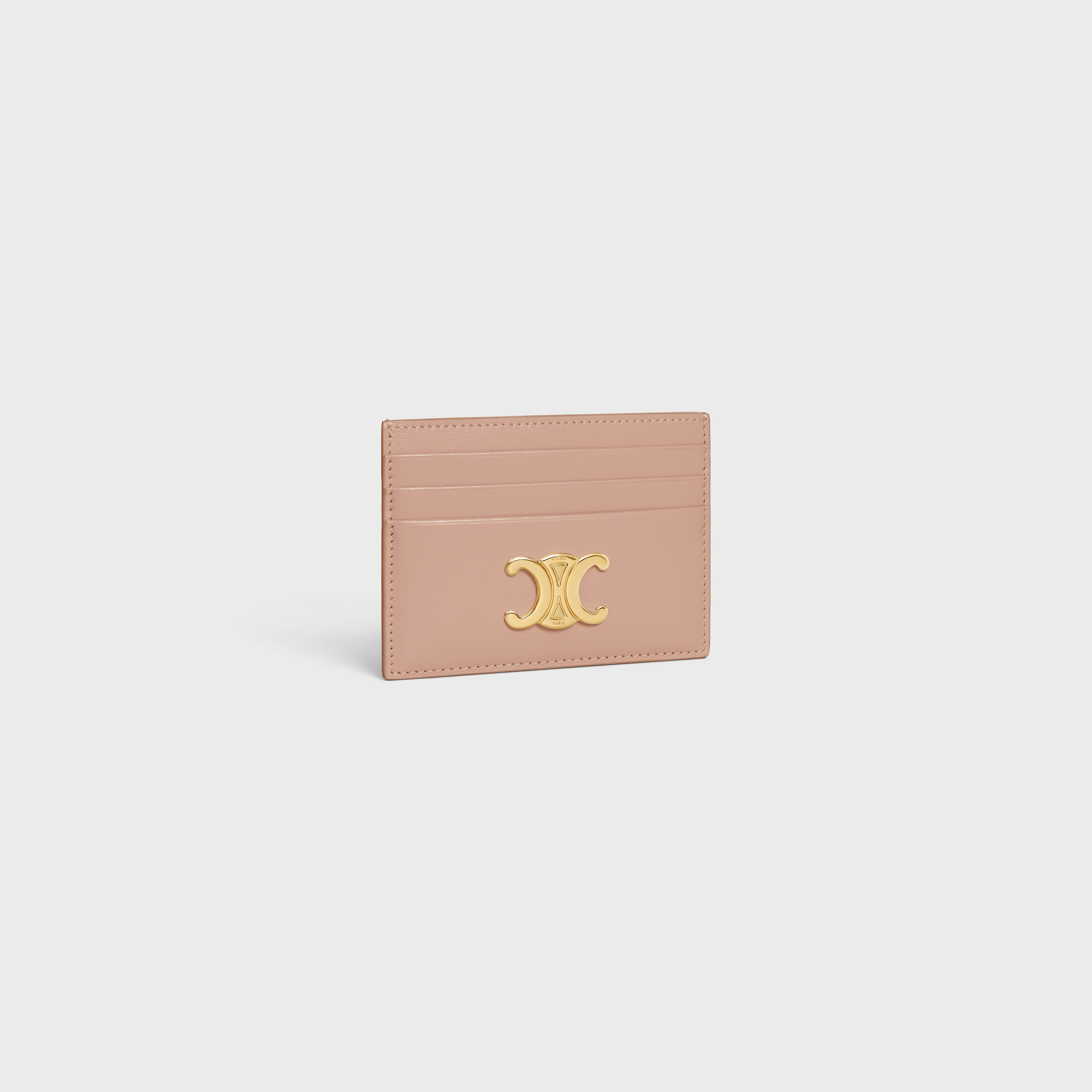 CARD HOLDER TRIOMPHE IN Shiny calfskin - Soft Peach | CELINE