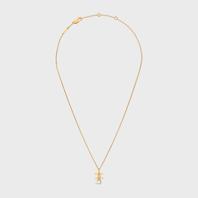 트리옹프 트윙클 목걸이 - 스트라스 & 골드 피니시 브라스 - 골드 -  - 3 | CELINE