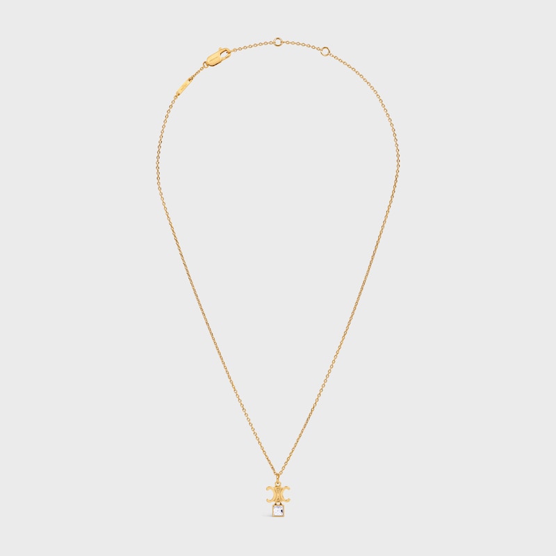 Triomphe Twinkle Necklace in Strass and Brass with Gold Finish - GOLD -  - 1 | CELINE