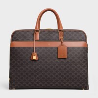 Garment Bag in Triomphe Canvas and Calfskin - TAN - CELINE MAISON - 1 | CELINE
